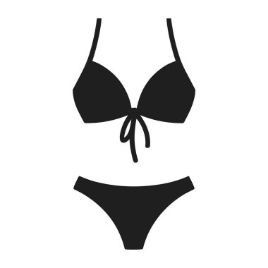 Bikini Siluet Vektör İllüstrasyonu Yaz Moda ve Plaj Tasarımı Konseptleri