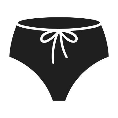 Yüksek Belli Bikini Popo Silueti Yay-Vektör Yüzme Çizimi