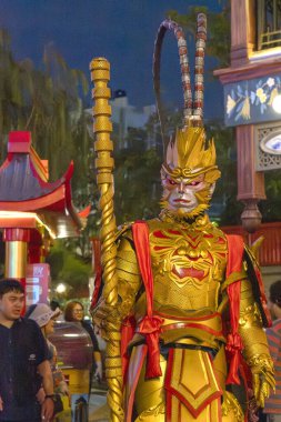 Jakarta, Endonezya - 9 Şubat 2025: Süper kahraman Çin Efsanevi Karakterleri Maymun Sun, Pantjoran PIK 'de Kara Efsane Wukong (Pantai Indah Kapuk)