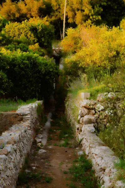 Taşan sular için inşa edilmiş dağ geçidi