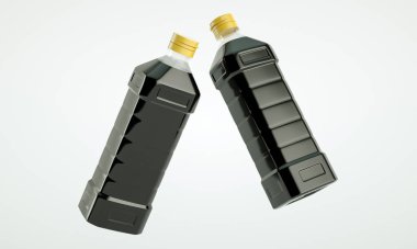 Soya soslu soya sosunun yüksek çözünürlüklü resmi.