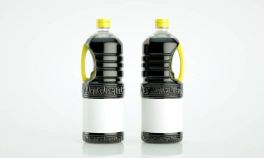 Soya soslu soya sosunun yüksek çözünürlüklü resmi.