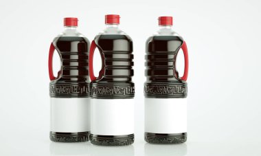 Soya soslu soya sosunun yüksek çözünürlüklü resmi.