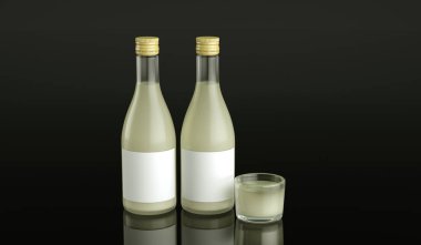 Şişe pirinç şarabının yüksek çözünürlüklü resmi