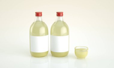 Şişe pirinç şarabının yüksek çözünürlüklü resmi