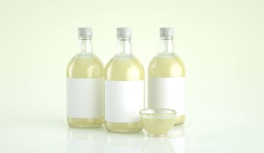 Şişe pirinç şarabının yüksek çözünürlüklü resmi