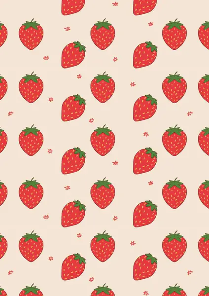 Beyaz arkaplanda kusursuz çilek deseni, vektör.