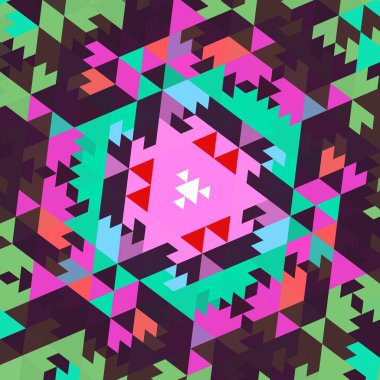 soyut renkli altıgen kare geometrik dikişsiz desen simetrik kaleydoskop moda, tasarım