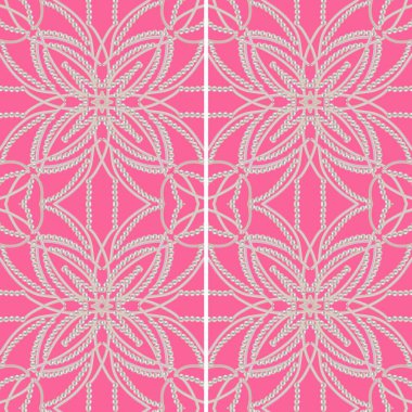 Pembe ve mor çiçek süsü. Tekstil ve duvar kağıtları için kusursuz desen