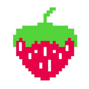 Çilekli. Web simgesi basit illüstrasyon