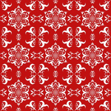 Kırmızı ve beyaz elementlerin kusursuz deseni.