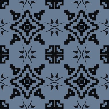 Siyah süslemeli kusursuz desen. vektör illüstrasyonu