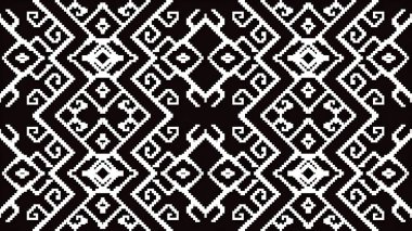 Siyah ve beyaz geometrik şekilli kusursuz desen. vektör illüstrasyonu