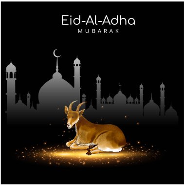  Siyah Arkaplan Dekorasyonu Kurban Bayramı Mübarek Bayrağı