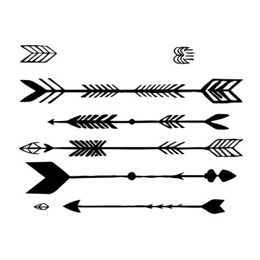 El yapımı siyah oklar kabile tasarım elementleri koleksiyonu