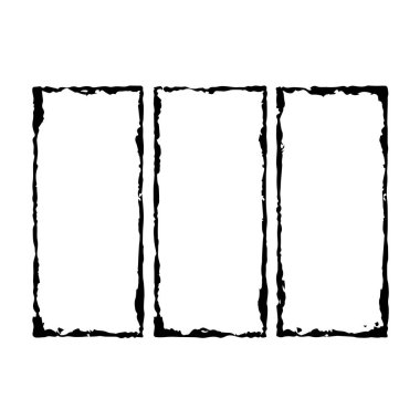 Metin için üç dikey grunge biçimi çerçevesi