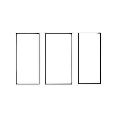 Üç boş dikdörtgen çerçeve beyaz arkaplan