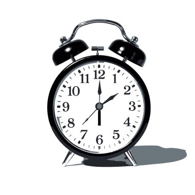 İki kilit gösteren klasik siyah alarm saati