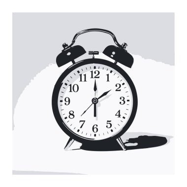 Klasik siyah alarm saati 7 kilit gösteriyor.