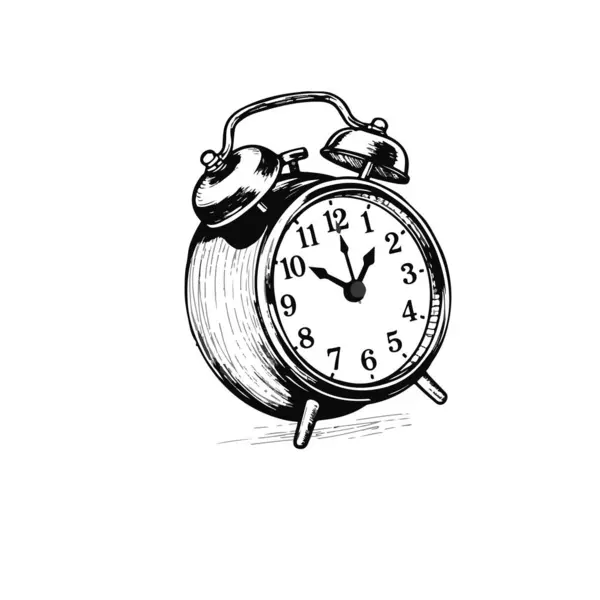 Klasik çalar saat el çizimi illüstrasyon