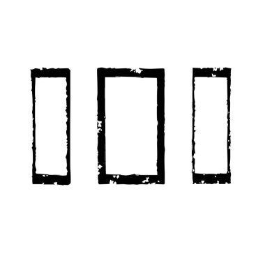 Üç grunge tarzı dikdörtgen çerçeve