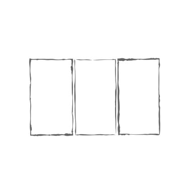 Üç boş el kare çerçeve çizdi