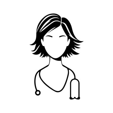 Kadın doktor ya da hemşirenin basit bir simgesi.