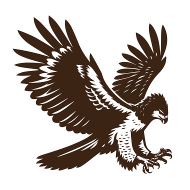 Görkemli kahverengi kartal uçuş klasiği illüstrasyonunda