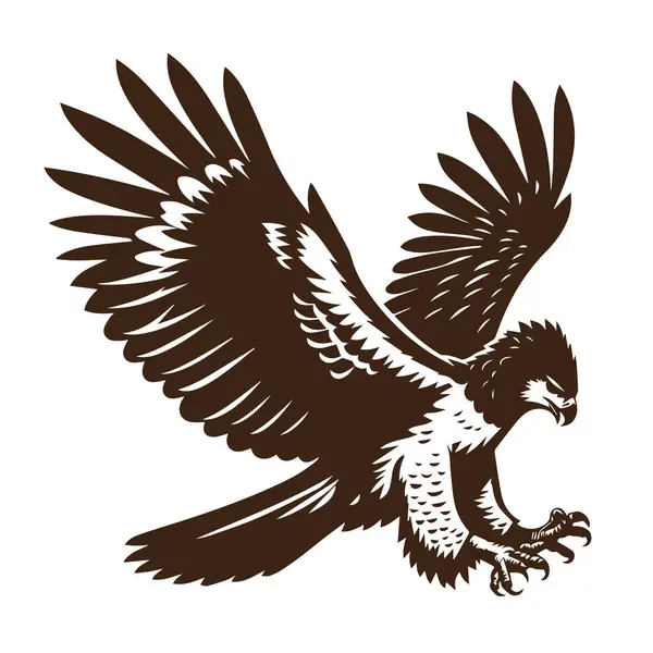 Görkemli kahverengi kartal uçuş klasiği illüstrasyonunda