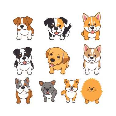 Hayvan severler için dokuz sevimli çizgi film köpeği koleksiyonu