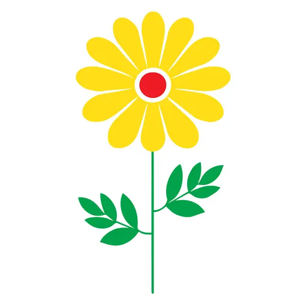 Yeşil yapraklı basit sarı çiçek.