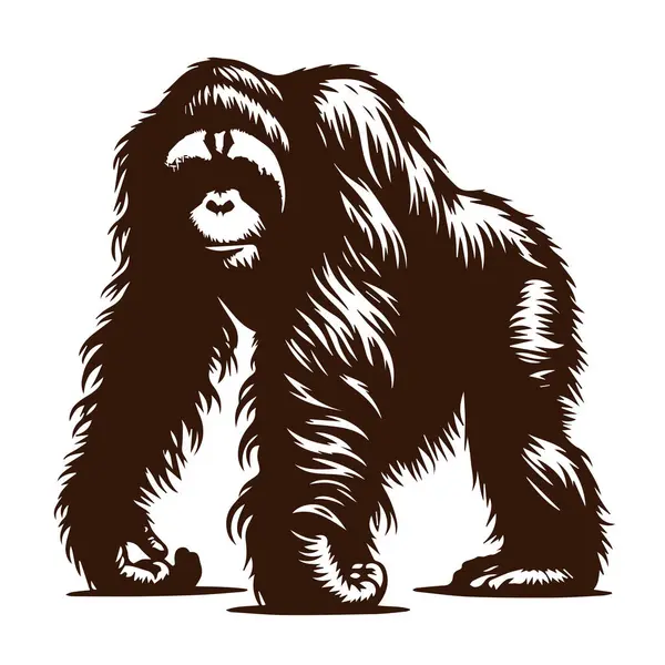 Beyaz bir arkaplana karşı duran bir okapinin siyah silüeti