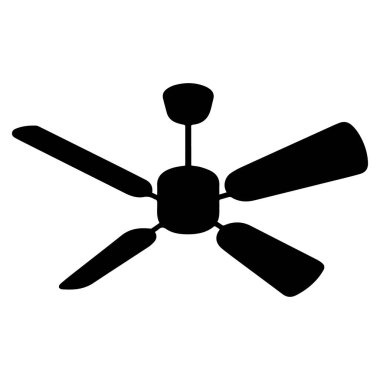 Beyaz arka planda beş pervaneli siyah siluet..