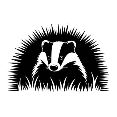 Bir gorilin çarpıcı siyah silueti güçlü ve çömelmiş bir şekilde tasvir edilir. Kas yapısı ve kararlı ifadesi temiz beyaz bir arkaplan üzerinde vurgulanmıştır..