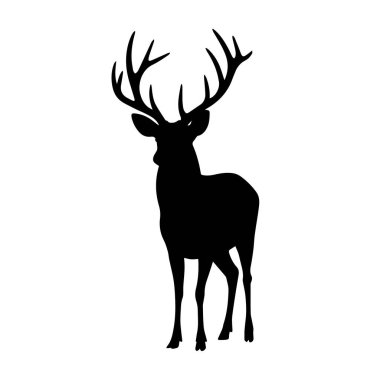 Bir Afrika filinin çarpıcı siyah silueti beyaz bir arkaplanda duruyor. Gövdesi yükselir, kudretli ve görkemli varlığı gözler önüne serilir..