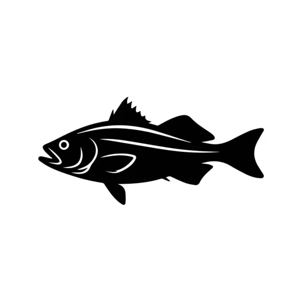 Çizgili bir balığın siyah silüeti.