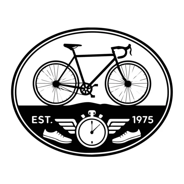 Klasik bir bisikletin bulunduğu oval bir amblem, kanatlı kronometre ve kuruluş tarihi 1975, bisiklet mirası duygusunu çağrıştırıyor..