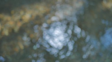 Su yansımasının bulanık bir fotoğrafı.