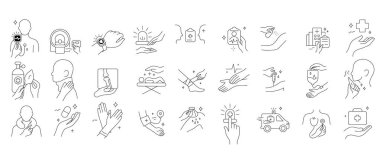 Sıhhiye Destek Çubuğu Koleksiyonları. İlk Yardım, Kıymık, Tekerlekli Sandalye, Rehabilitasyon ve Daha Fazla Simge.