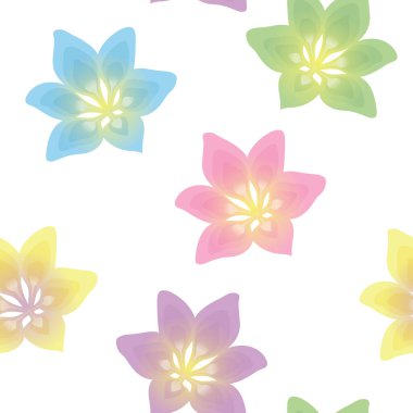 Plaj Çiçekleri Lilium Bulbiferum Deseni, vektör çizimi olarak tamamen düzenlenebilir ve kusursuz çiçek deseni. Yaz, Bahar, Sonbahar Şablonu