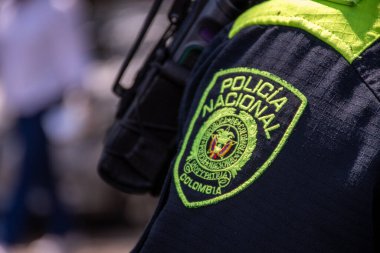 Kolombiya Ulusal Polisi Omuz Yaması. Yüksek kalite fotoğraf