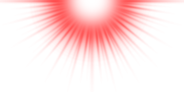 Parlak kırmızı güneş patlaması veya şeffaf arkaplan üzerinde radyal ışık etkisi, çizgi roman, pop sanat veya görsel enerji tasarımı için idealdir