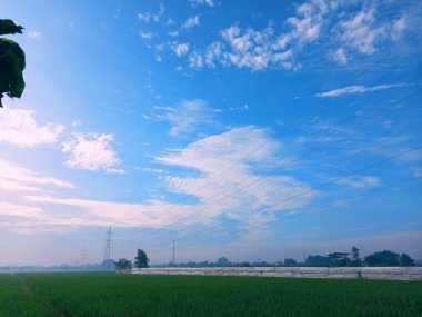 Güzel gökyüzü ve bulutlar sabah