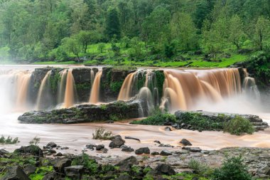 Saputara Gujarat 'ta Yoğun Yeşil Orman' da Serene Gira Şelaleleri Şelaleleri Şelaleleri