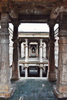 Ahmedabad, Gujarat 'taki tarihi bir basamak olan Jethabhai ni Vav' da, şehrin merkezinde gizlenmiş çarpıcı çok katlı taş mimari ve karmaşık oymalar yer alıyor..