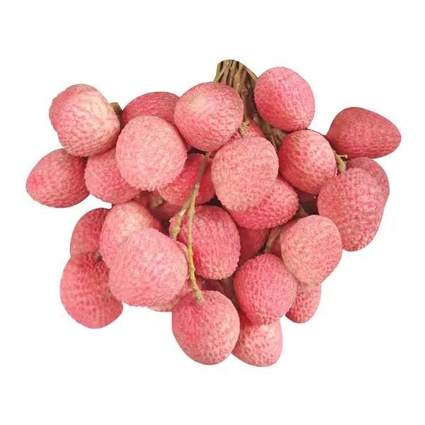 Beyaz Arkaplanda Litchi Meyveleri Fotoğrafı