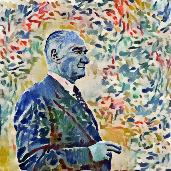 Πολύχρωμη Απεικόνιση Πορτρέτο Του Μουσταφά Κεμάλ Ατατούρκ — Φωτογραφία Αρχείου