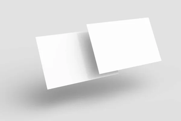 空白的白色名片是假的 3D渲染 — 图库照片