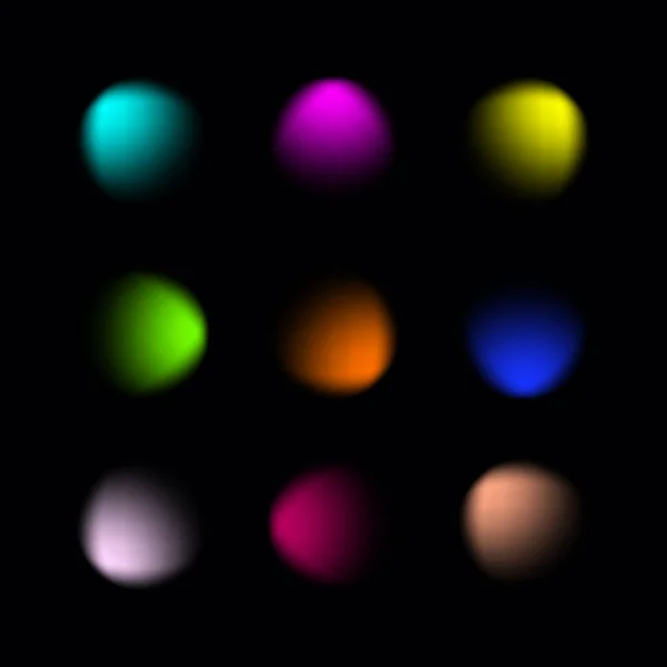 Multicolor Vector Glowing Circles Black Background — Stock Vector