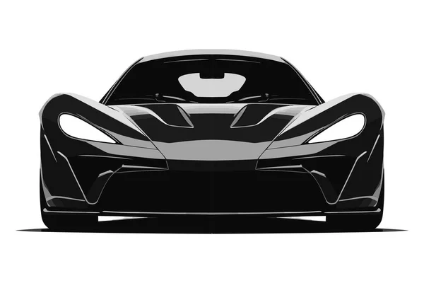 Sport Car Vector Silhouette Front View Vector Illustration — Stock Vector